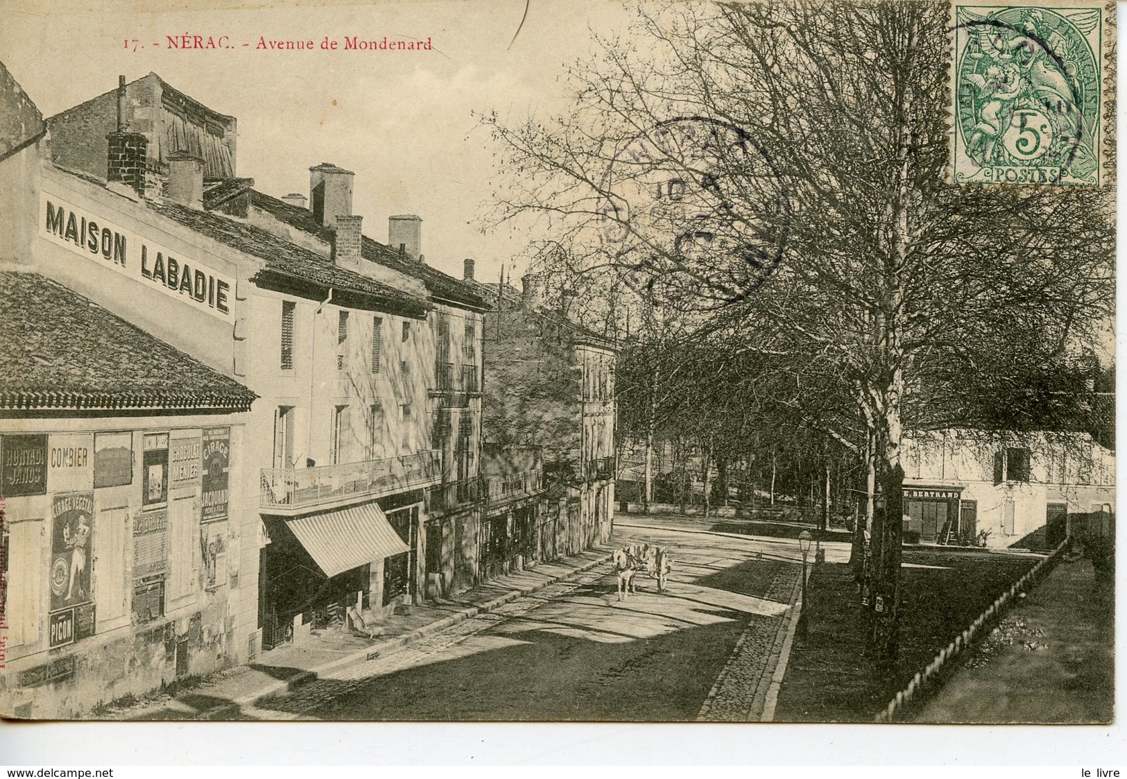 CPA 47 NERAC. CARTE ENTIEREMENT DEDOUBLEE. AVENUE DE MONDENARD 1907 MAISON LABADIE