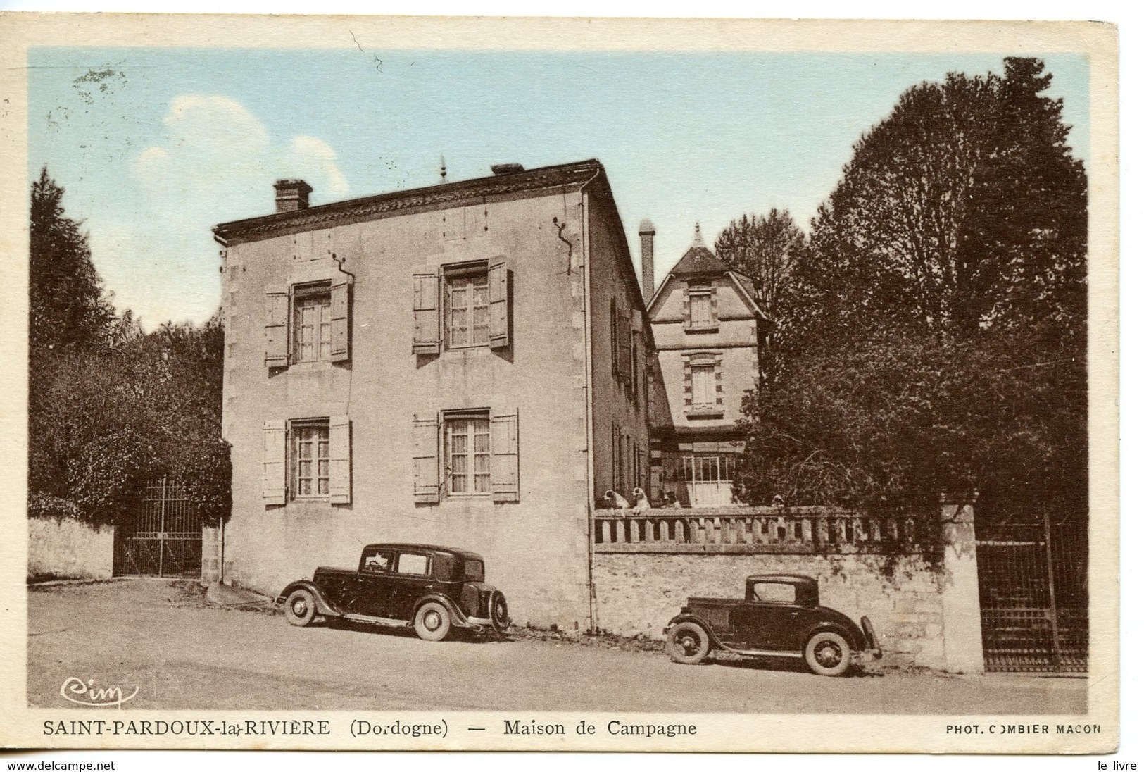 CPA COLORISEE 24 SAINT-PARDOUX-LA-RIVIERE. MAISON DE CAMPAGNE 1945