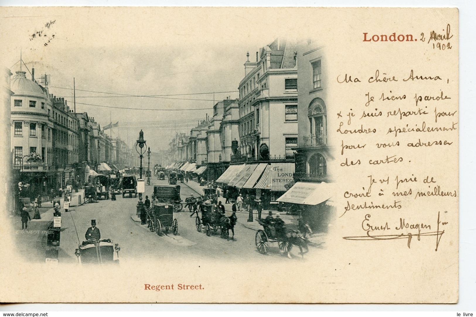 CPA ROYAUME-UNI ANGLETERRE LONDON. REGENT STREET 1902