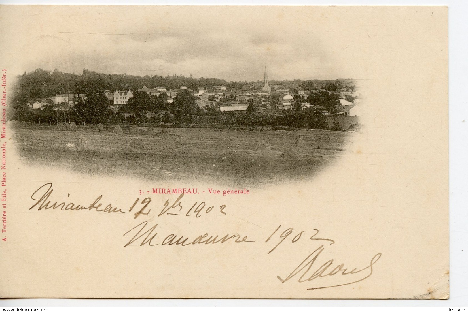 CPA 17 MIRAMBEAU VUE GENERALE 1902