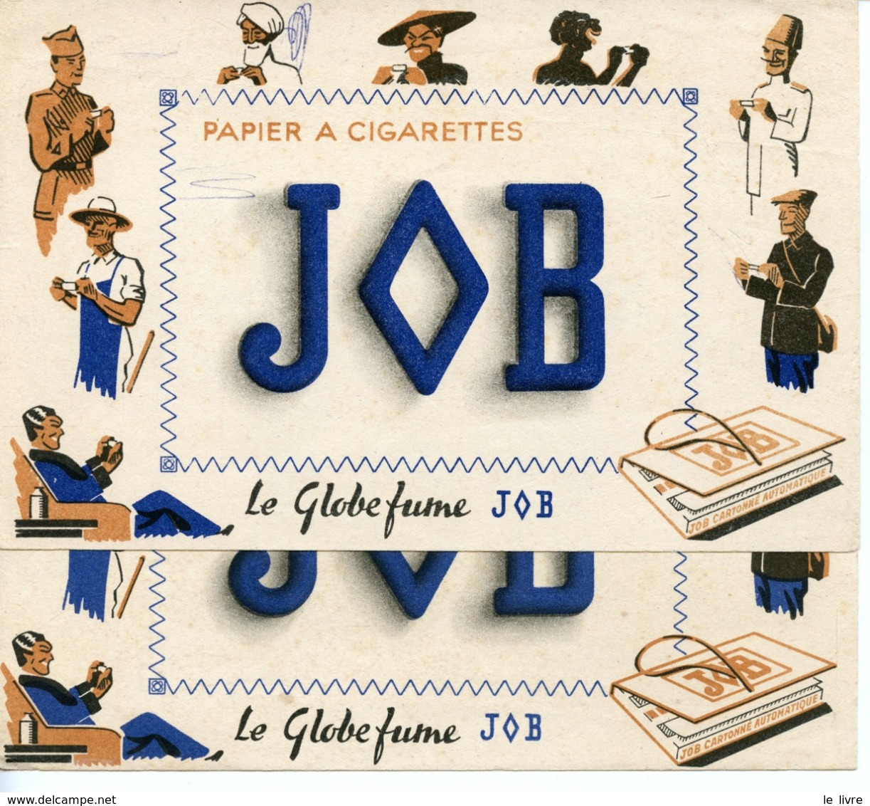 LOT DE 2 BUVARDS PAPIER A CIGARETTES JOB