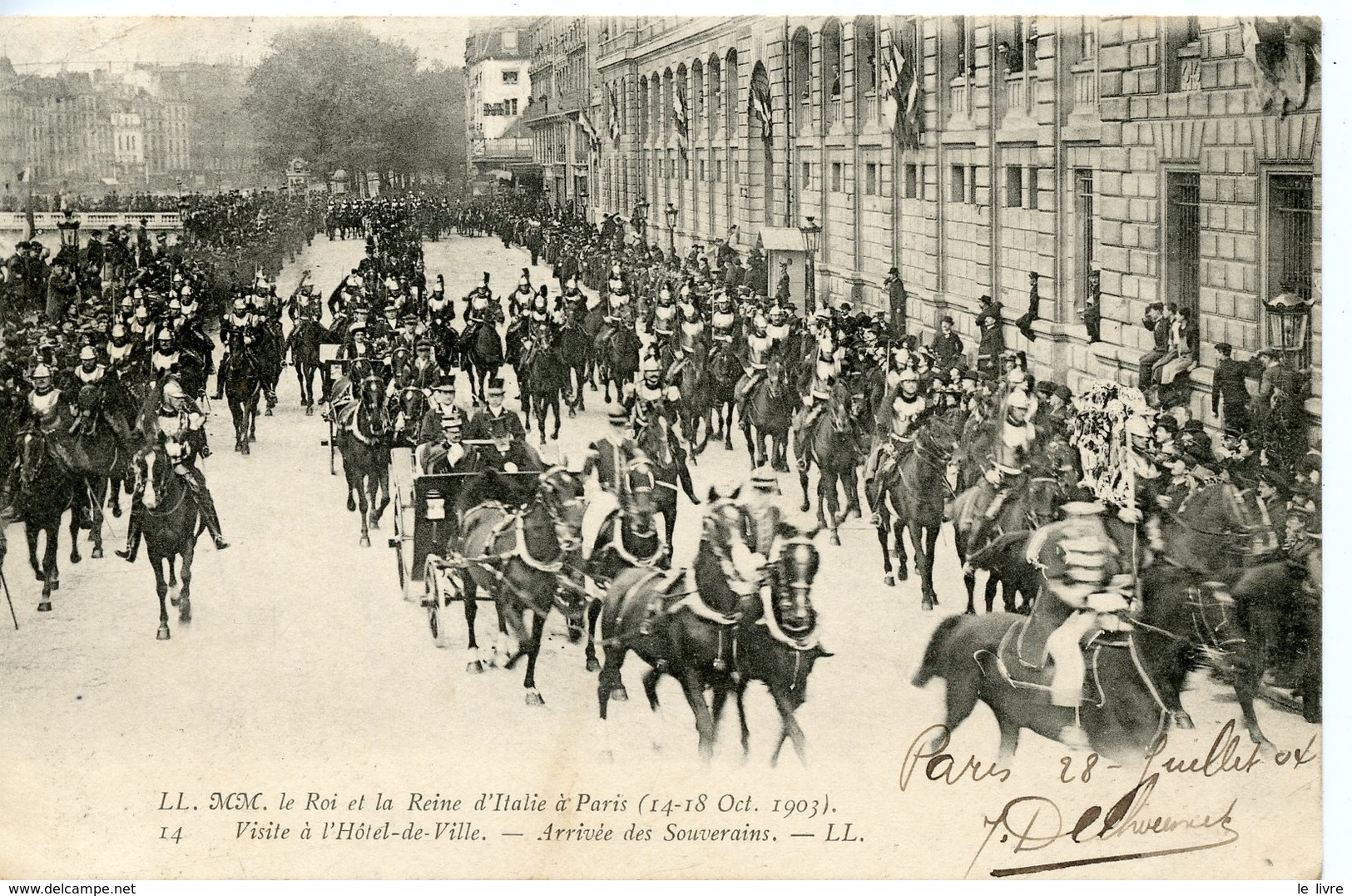 CPA 75 PARIS. LE ROI ET LA REINE D'ITALIE A PARIS 1903 VISITE A L'HOTEL DE VILLE 1904