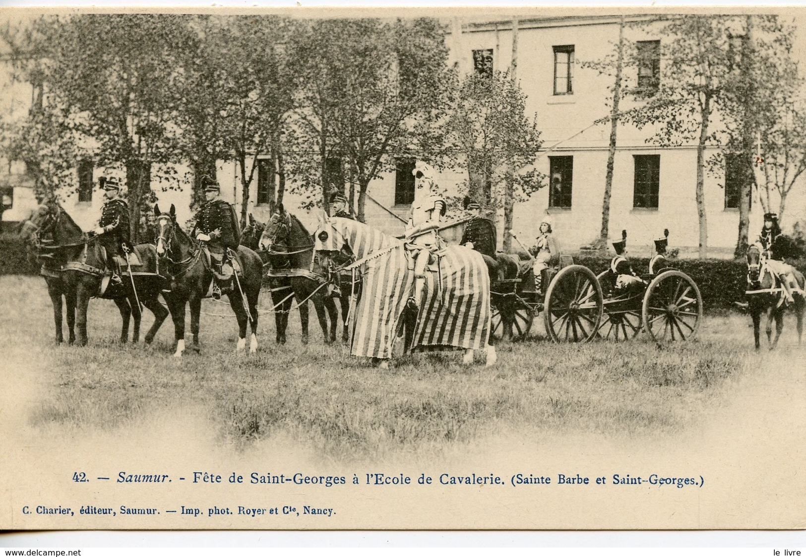 CPA 49 SAUMUR. FTE DE SAINT-GEORGES A L'ECOLE DE CAVALERIE. SAINTE BARBE ET SAINT GEORGES