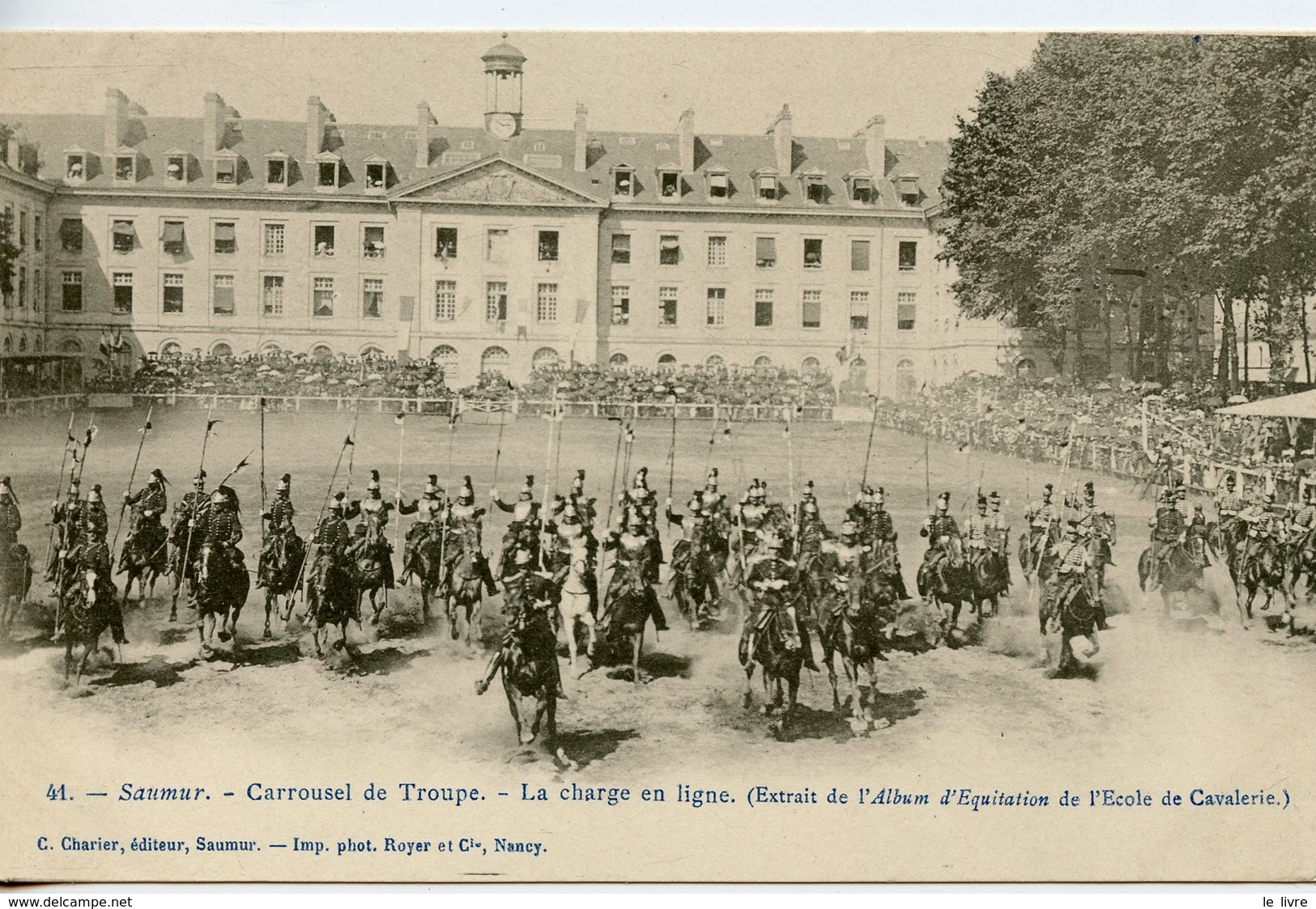 CPA 49 SAUMUR. CARROUSSEL DE TROUPE. LA CHARGE EN LIGNE