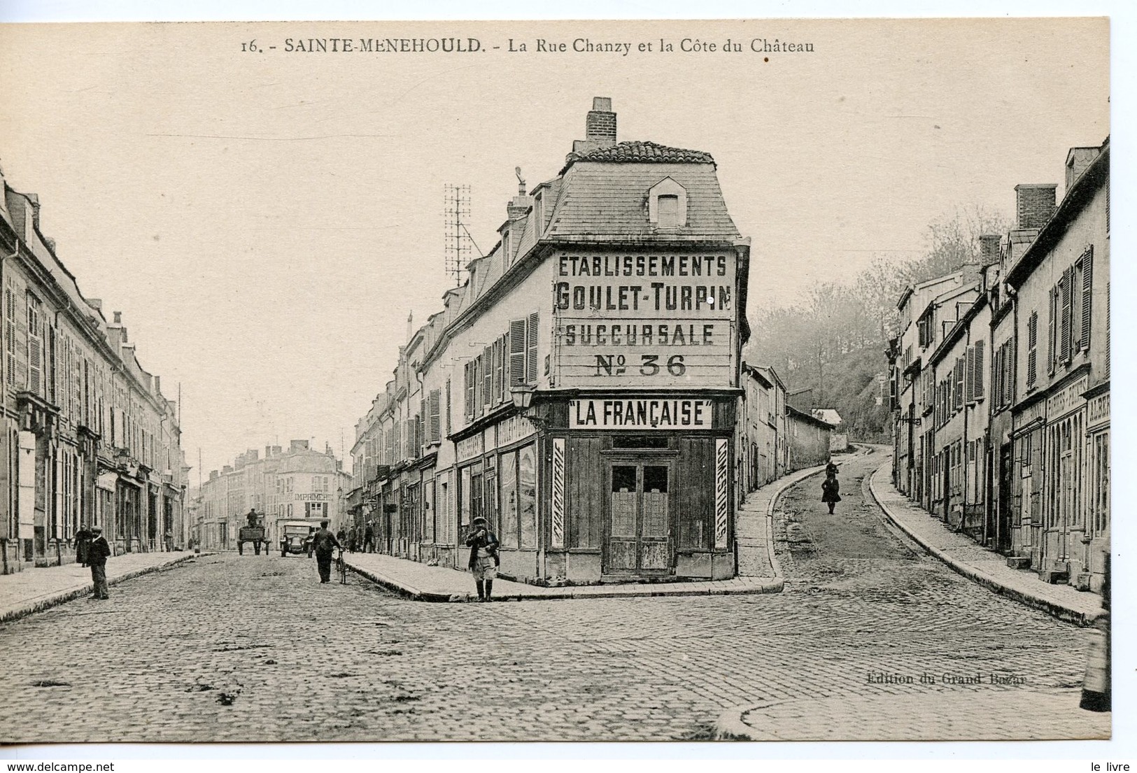 CPA 51 SAINTE-MENEHOULD. LA RUE CHANZY ET LA CTE DU CHATEAU