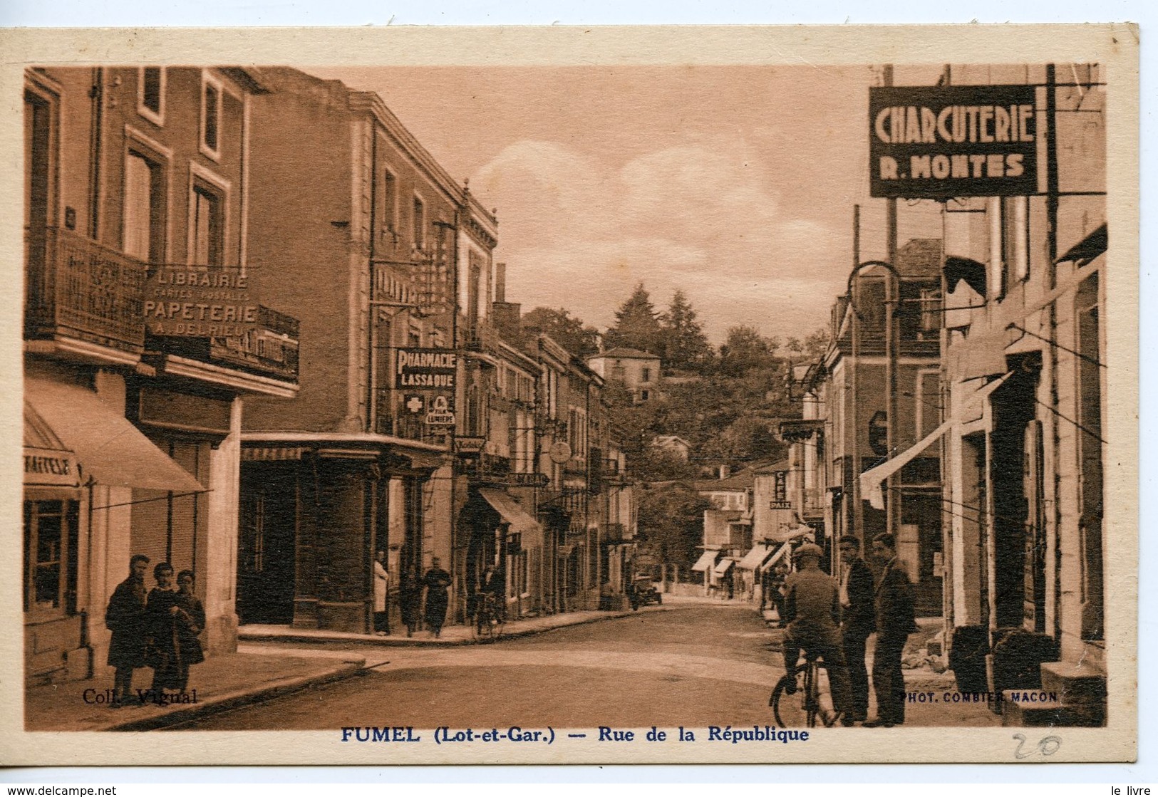 CPA SEPIA 47 FUMEL. RUE DE LA REPUBLIQUE