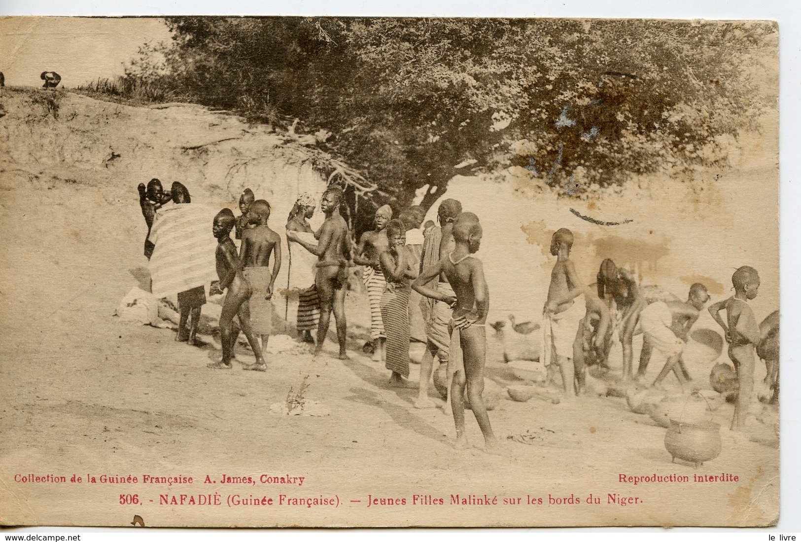 CPA GUINEE FRANCAISE. NAFADI. JEUNES FILLES MALINK SUR LES BORDS DU NIGER