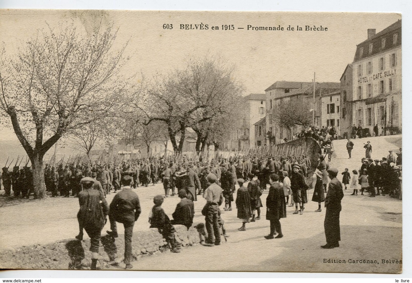 CPA 24 BELVES EN 1915. PROMENADE DE LA BRECHE 1915
