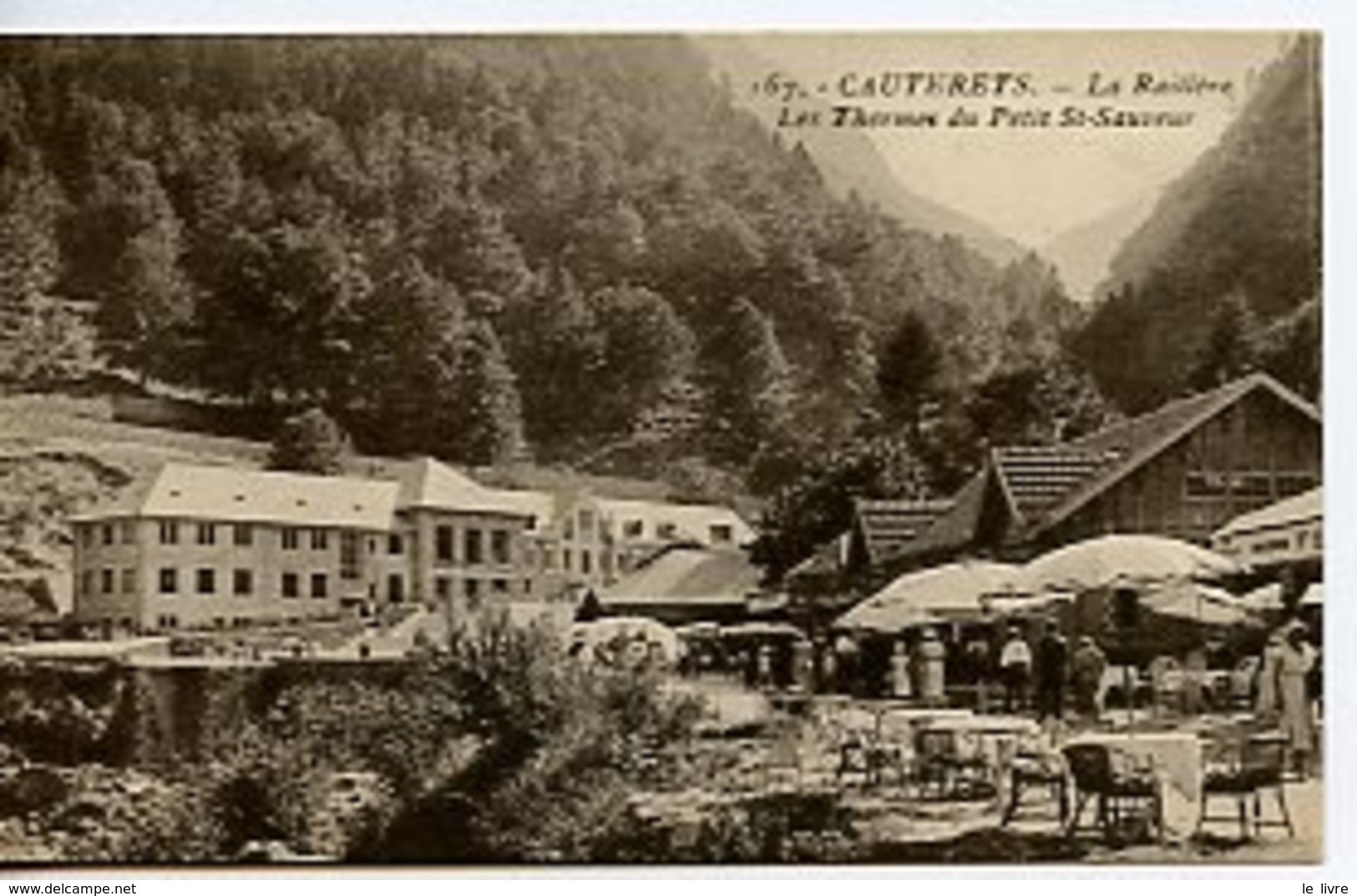 CPA SEPIA 65 CAUTERETS. LA RAILLERIE. LES THERMES DU PETIT ST-SAUVEUR