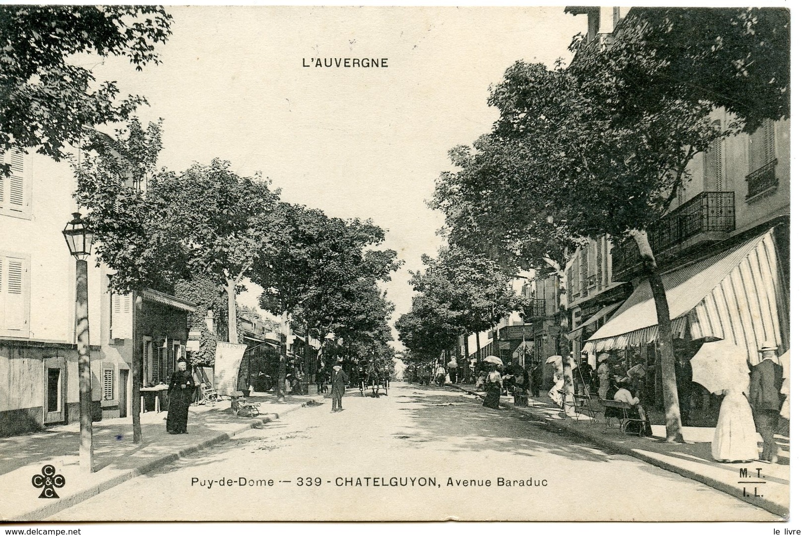 CPA 63 CHATELGUYON (CHATEL-GUYON) AVENUE BARADUC 1907 CARTE LEGEREMENT DEDOUBLEE