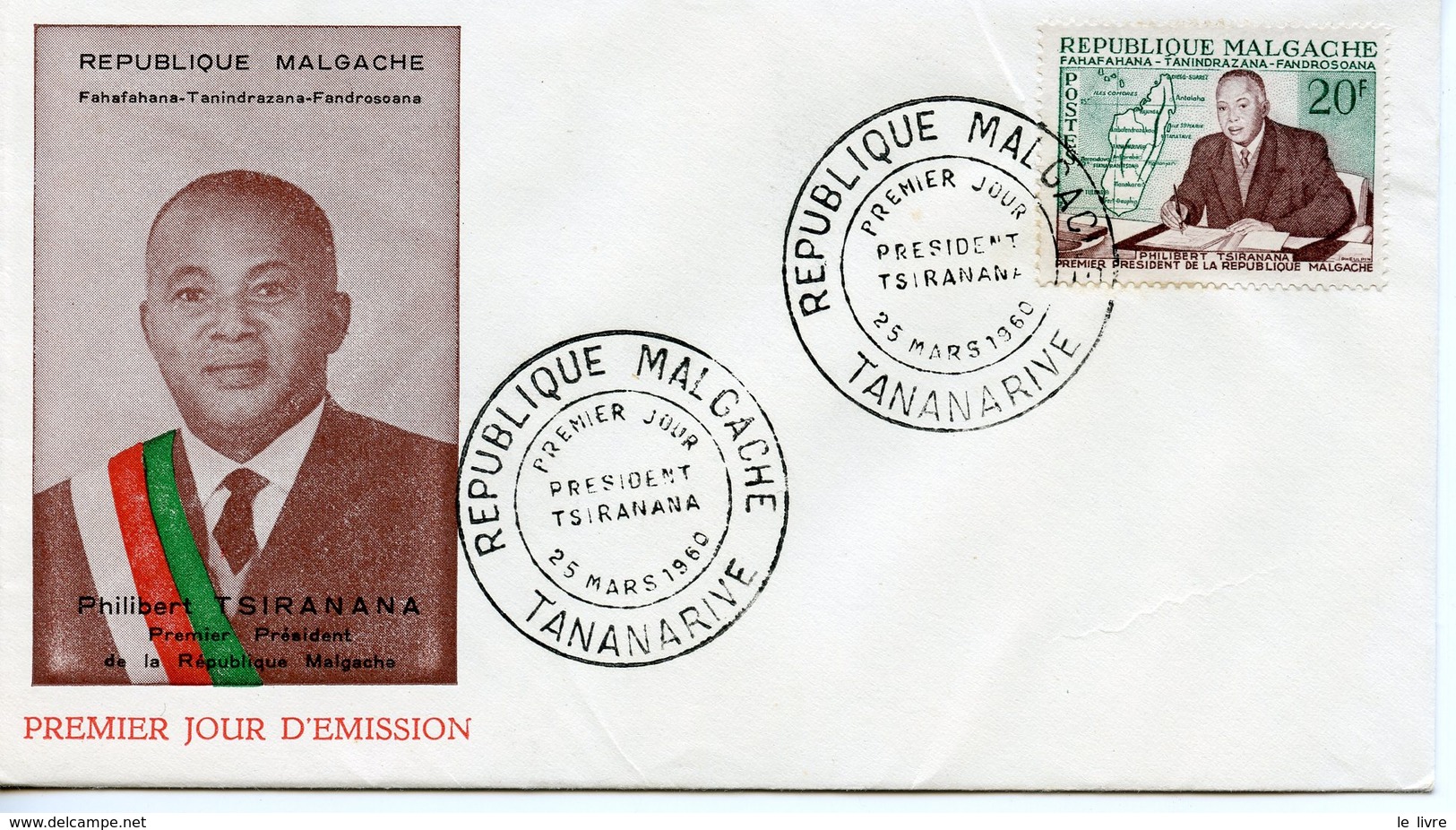 MADAGASCAR REPUBLIQUE MALGACHE LOT DE 5 ENVELOPPES PREMIER JOUR 1959 A 1962