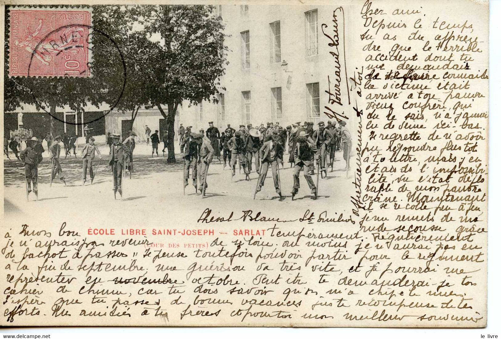 CPA 24 SARLAT. ECOLE LIBRE SAINT-JOSEPH 1905