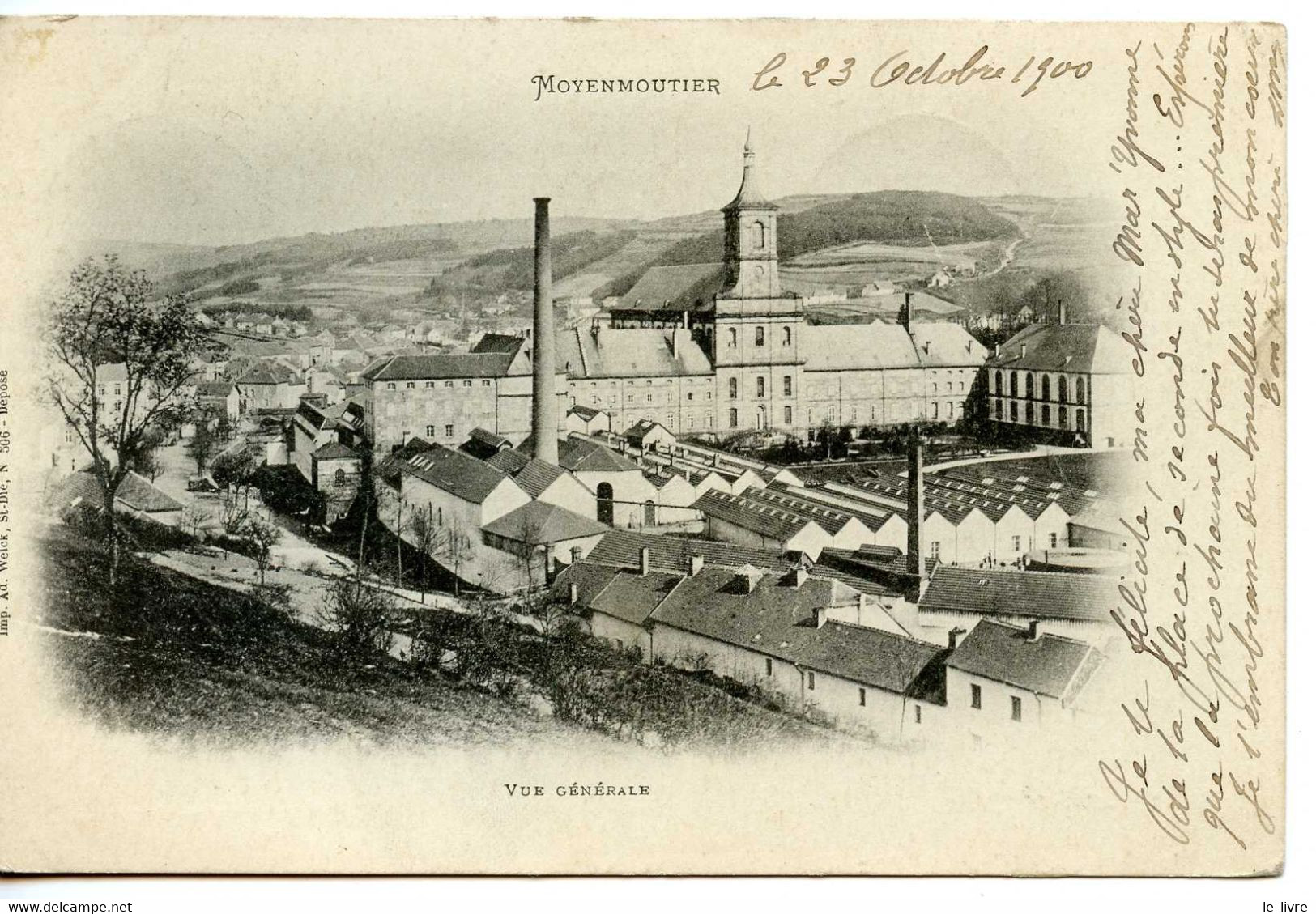 CPA 88 MOYENMOUTIER. VUE GENERALE 1900