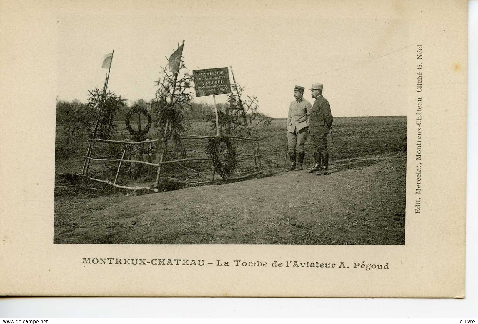 CPA 90 MONTREUX-CHATEAU. LA TOMBE DE L'AVIATEUR A. PEGOUD 1916