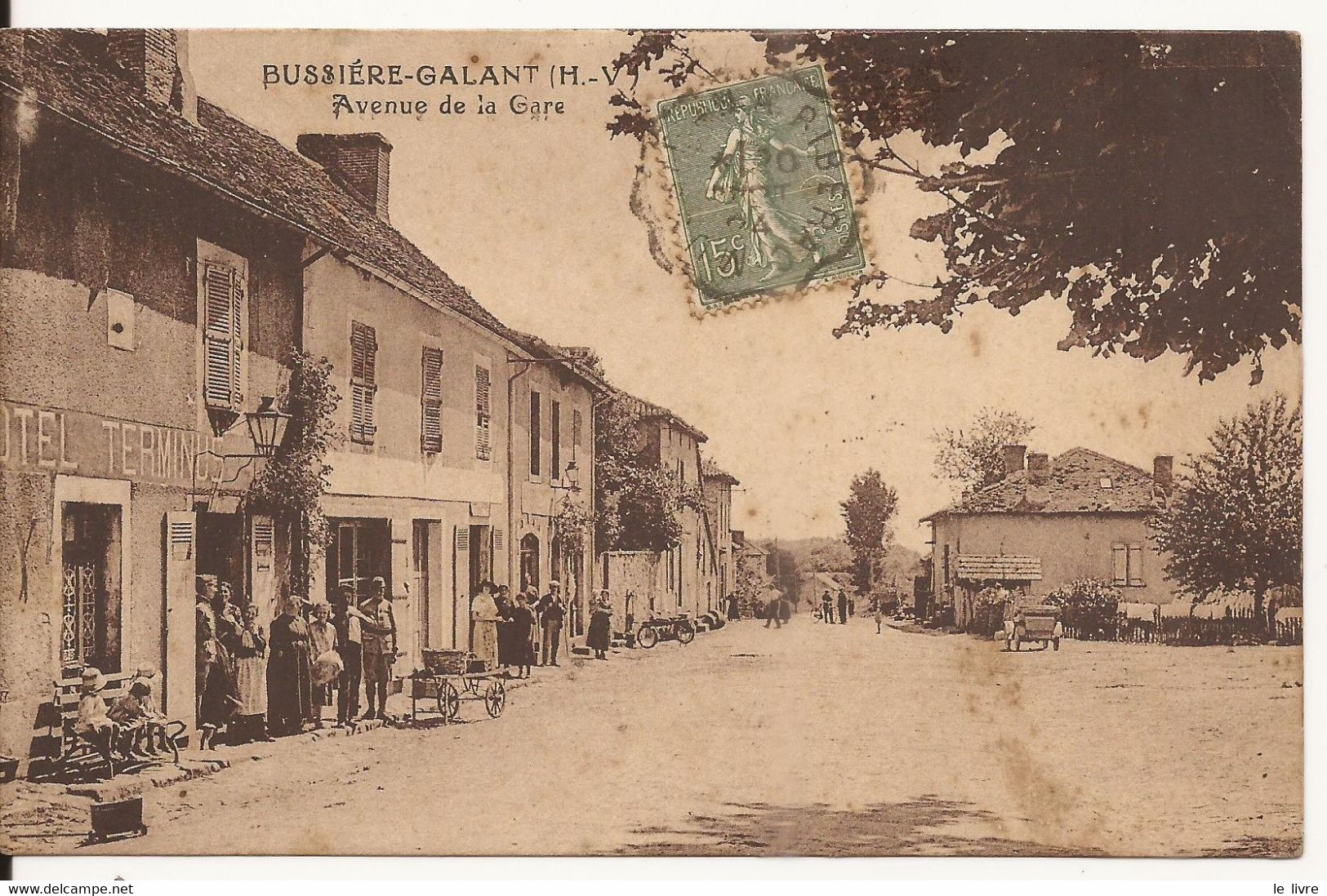 CPA 87 BUSSIERE-GALANT. AVENUE DE LA GARE 1924 (2375)