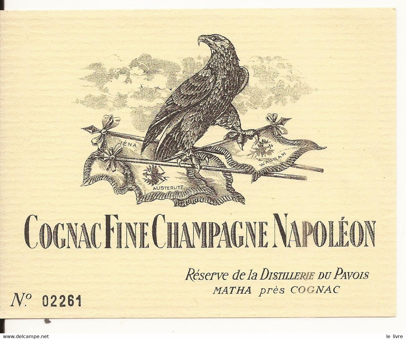 COGNAC ETIQUETTE ANCIENNE COGNAC FINE CHAMPAGNE NAPOLEON A MATHA