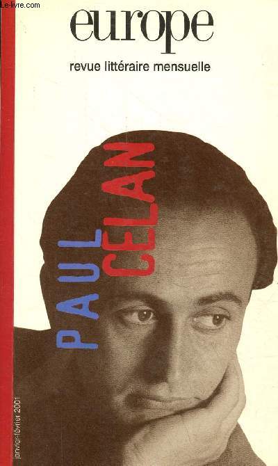 Europe revue littraire mensuelle n861-862 janvier-fvrier 2001 - Paul Celan.