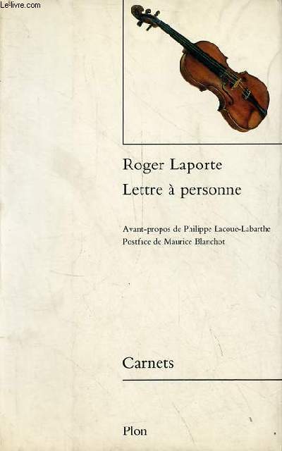 Lettre  personne - Collection carnets.