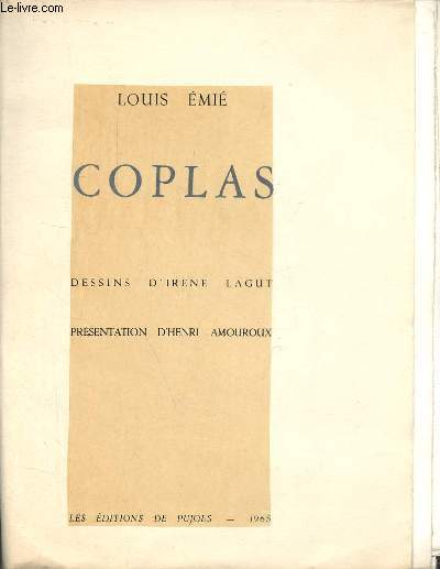 Coplas - Exemplaire n8/143 sur vlin B.F.K. de Rives.