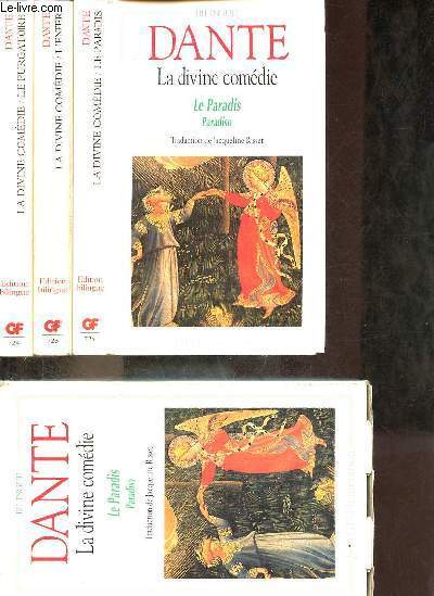 La divine comdie - Coffret 3 volumes : le purgatoire - l'enfer - le paradis - Collection GF n724-725-726 - dition bilingue.