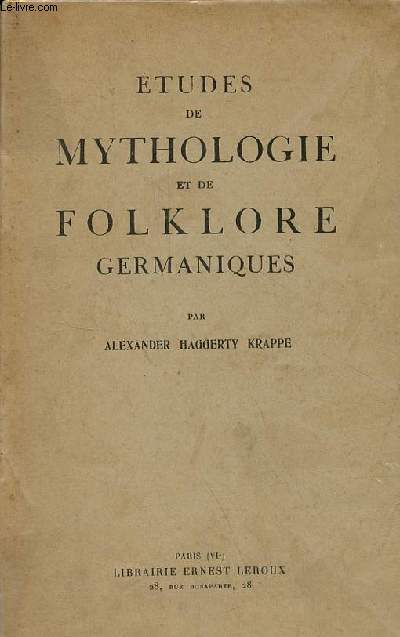 Etudes de mythologie et de folklore germaniques.