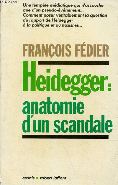 Heidegger : anatomie d'un scandale - essais.