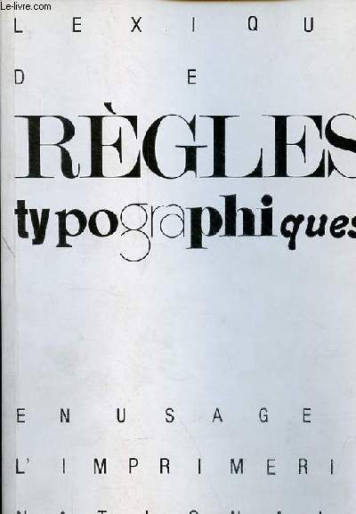 Lexique des rgles typographiques.