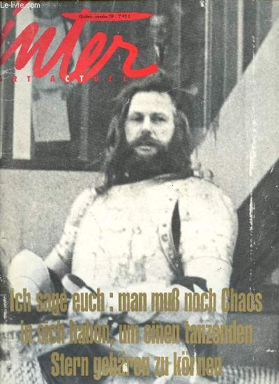 Inter art actuel n59 printemps 1994 - Entre l'utopie et la servitude - de la narcose jouissive  l'ataraxie dviante - on ne peut pas teindre les volcans - gigue au zocalo - la route des sculptures  St-Wendel - du signe sauvage - architex ...