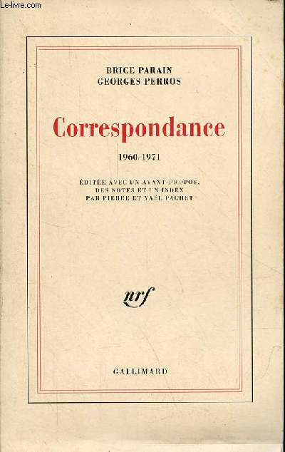 Correspondance 1960-1971.