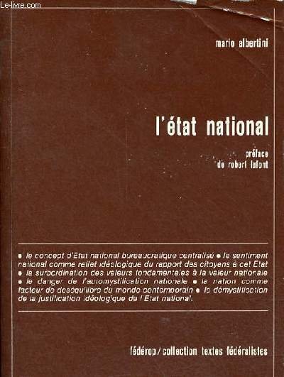 L'tat national - Collection textes fdralistes.