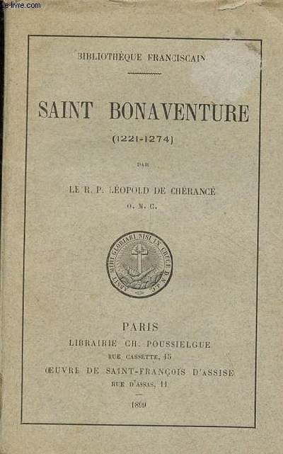 Saint Bonaventure (1221-1274) - Collection Bibliothque Franciscaine.