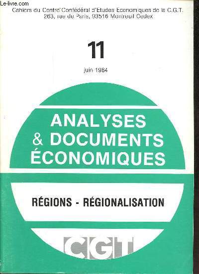 Analyses & documents conomiques n11 juin 1984 - Rgions - rgionalisation.