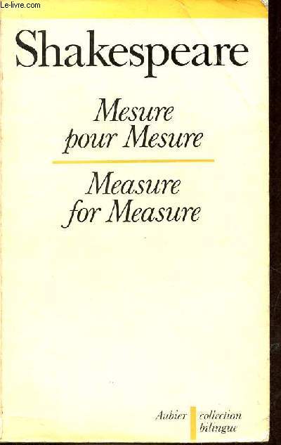 Mesure pour Mesure / Measure for Measure - Collection 