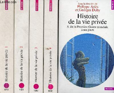 Histoire de la vie prive - tomes 1+2+3+4+5 (5 volumes) - Collection points histoire n260-261-262-263-264.