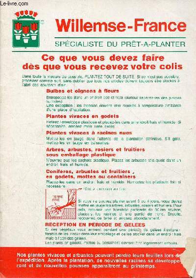 Catalogue Willemse-France spcialiste du prt-a-planter.