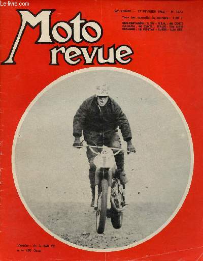 Moto revue n1873 17 fvrier 1968 - Impressions sur la 250 Ossa Cross - trial - le calendrier sportif national - moto-cross : d'une semaine  l'autre - en avant premire la 350 Kawasaki Avenger - dans les clubs - petites annonces.