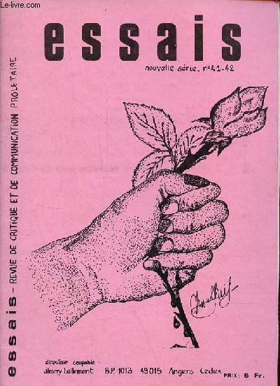 Essais revue de critique et de communication proletaire n41-42 nouvelle srie fvrier mars 1982 - Editorial - position du proltaire par des proltaires  Angers - cabine tlphonque, par Franois - l'ordre rgne t il  Varsovie ? par Erick, Jimmy, Nelly