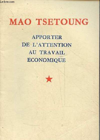 Apporter de l'attention au travail conomique (20 aot 1933).