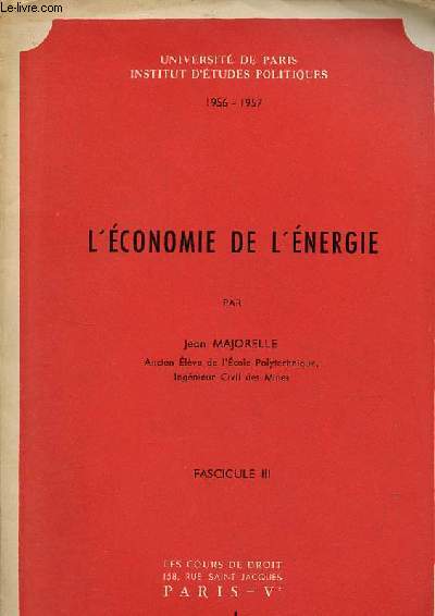 L'conomie de l'nergie - Fascicule 3.