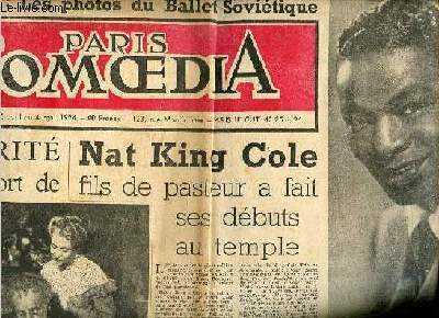 Paris Comoedia n65 3e anne du 28 avril au 4 mai 1954 - La vrit sur la mort de Zola par Armand Lanoux - Nat King Cole fils de pasteur a fait ses dbuts au temps - Veronica Bell : conseil  ceux qui veulent jouer en Amrique ...