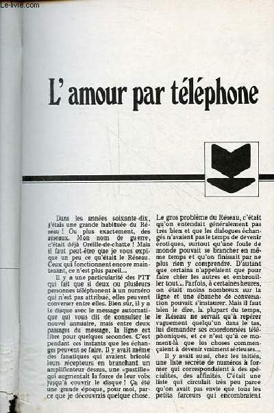 Magazine rotique - Editorial - vcu ... l'amour par tlphone - la photographie intime tabou - l'amour au bain - le nu publicitaire industriel - petit lexique E comme ducation sexuelle,ejaculation,erection,eros - tmoignages discrete fellatrice ...