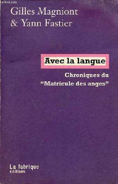 Avec la langue - Chroniques du 