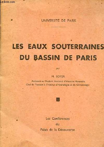 Les eaux souterraines du bassin de Paris - Les confrences du Palais de la Dcouverte.