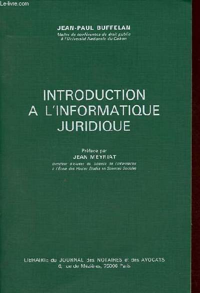 Introduction  l'informatique juridique.