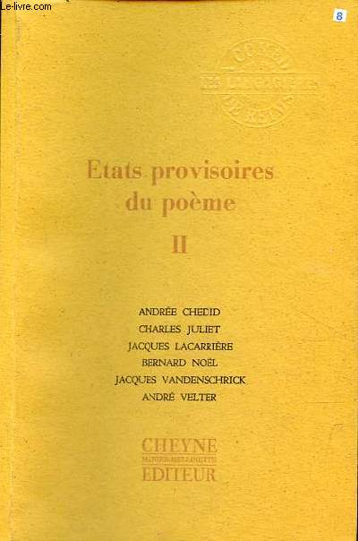 Etats provisoires du pome - Tome 2.