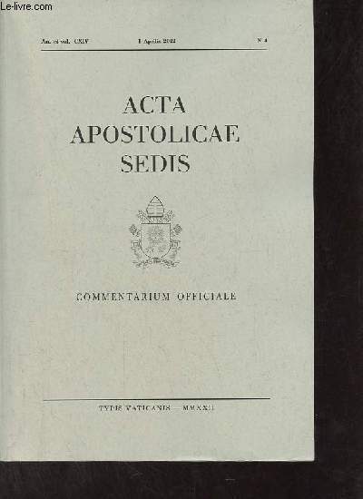 Acta apostolicae sedis n4 an. et vol.CXIV 1 aprilis 2022 - Praedicate Evangelium de Curia Romana eiusque servitio pro ecclesia in mundo - in republica democratica congensi, dismmbratis quibusdam territoriis dioecesis Ludovicanae, diocesis tshilombana ...