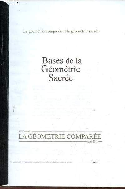 La gomtrie compare et la gomtrie sacre - Bases de la gomtrie sacre / le symbolisme des nombres.
