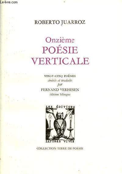 Onzime posie verticale - dition bilingue - Collection terre de posie n13.