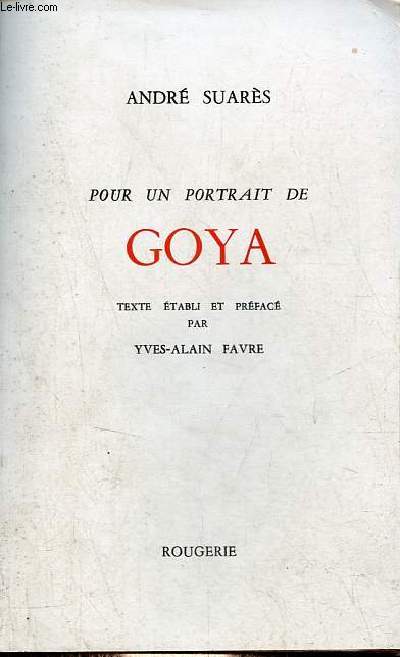 Pour un portrait de Goya.