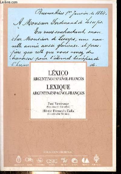 Lxico argentino-espanol-francs / Lexique argentin-espagnol-franais - Coleccion Archivos investigaciones y repertorios lexicologicos n1.